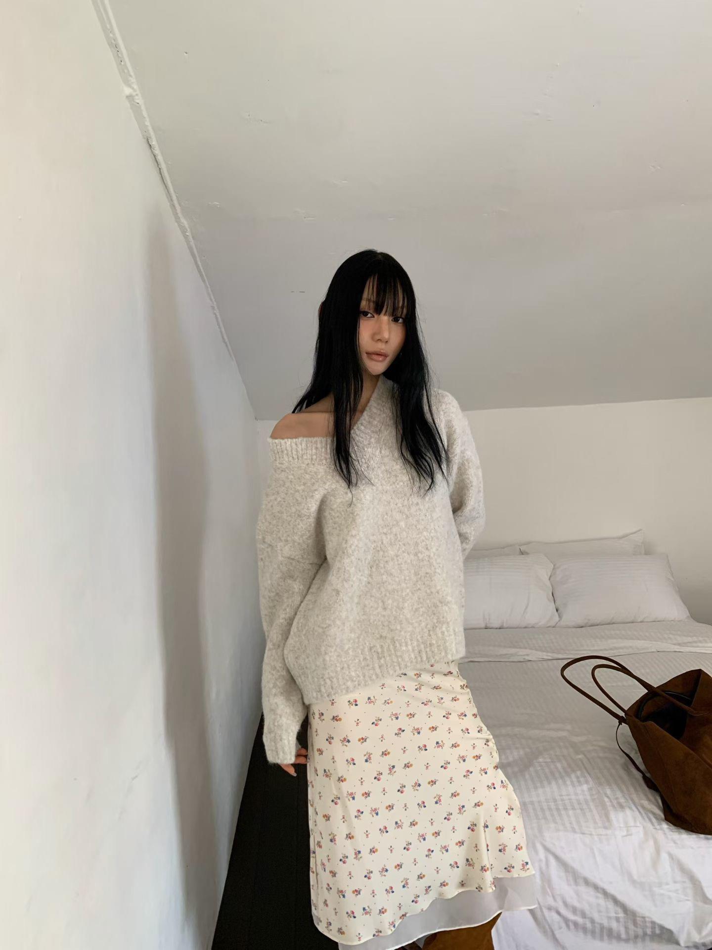 後綁帶碎花細肩洋裝